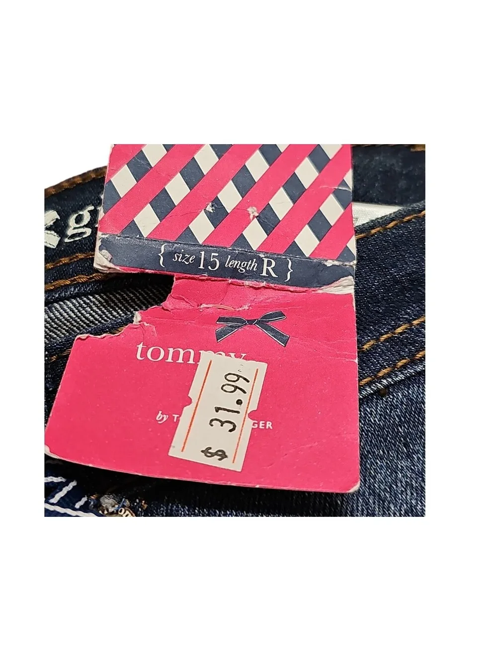 Y2K Tommy Girl Jeans – Youth 15 R – Dark Blue Stretch Denim – Straight Leg, NWT